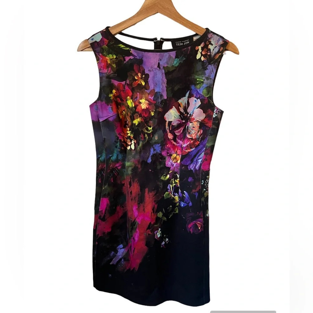 Rickie Freeman Teri Jon Womens Floral Print Dress, size 4